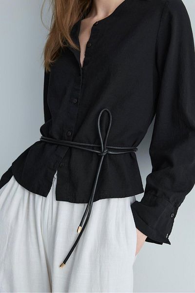 Suud Collection Black Lior Leather Rope Belt