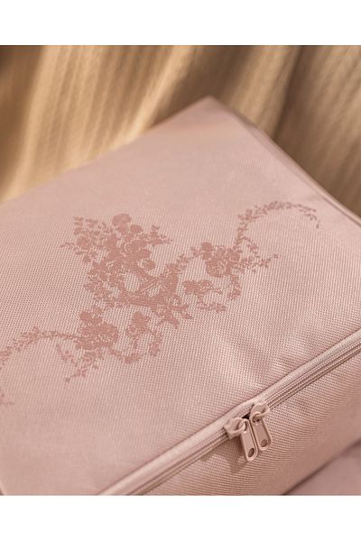 Madame Coco Flower Pattern Printed 2-Piece Bag - Powder
