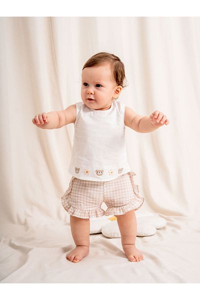 Kidaxi Pitikare Patterned 2-Piece Baby Girl Set |   Sweet and Stylish Combination |   3-24 Months |   Kd53391