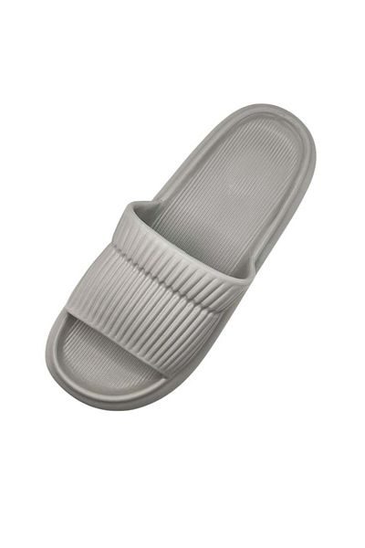 TECOS Men's beach or pool slippers, Tecos®, gray, size 40-41, 26 centimeters, striped