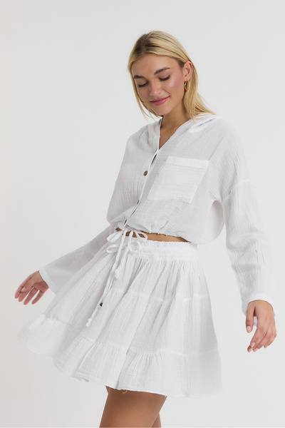 Heaven Ephesus Муселинова блуза с качулка и копчета - 1160 -