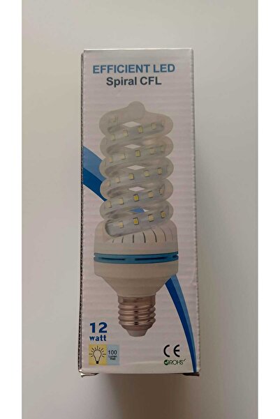 KRT 12w Enerji Tasarruflu E27 Duylu Spiral Şekilli Led Mısır Ampul - Sıcak Beyaz (GÜN IŞIĞI)