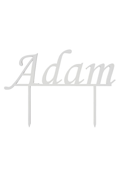 OEM Topper tort, "ADAM", zi de nastere, aniversare 11,3 x 16,1 cm alb ivory