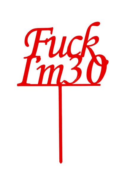 OEM Topper tort, "I'M 30", zi de nastere, aniversare 17,5 x 11,5 cm rosu