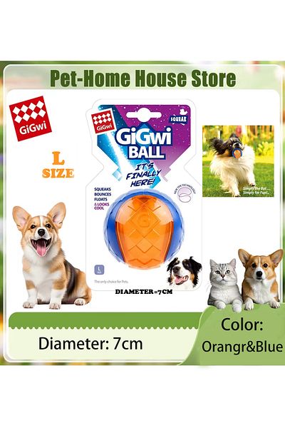Choice Orange L Ball Pet Toys Interactive Dog Ball Squeaky Balls 2.5” For Small/medium Dogs