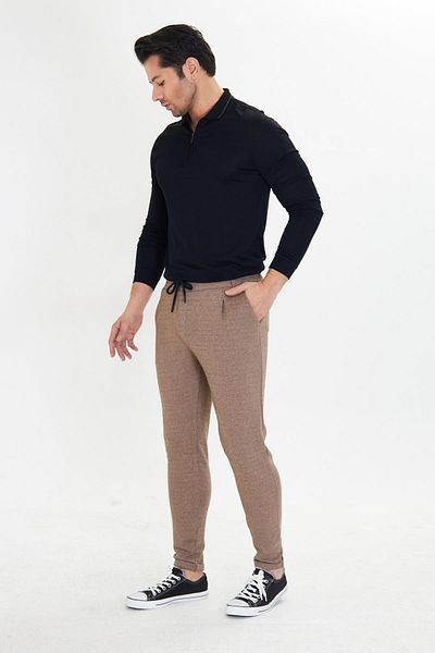 Marco Ferry Ανδρικό Poly Cotton Flexible Jogger Pantalon Brown 5801-K