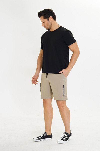 Marco Ferry Ανδρικό StretchFit ελαστικό σορτς με τσέπες Cargo μπεζ 6040-B