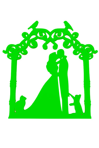 OEM Διακόσμηση τούρτας, "ΝΥΦΗ ΚΑΙ ΓΑΜΠΡΟΣ" λάτρεις των γατών, 15,5 x 15 εκ. π...