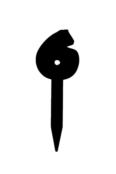 OEM Topper tort, "6", zi de nastere, aniversare,150 X 54 mm negru