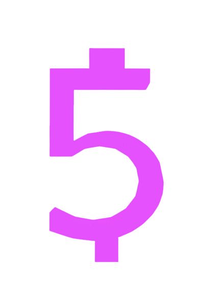 OEM Candle holder cake topper, "5", birthday, 100 X 54 mm light purple