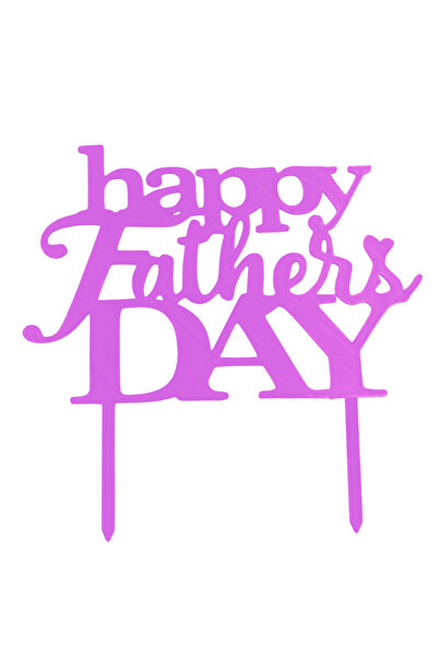 OEM Decoratiune topper "Happy fathers day", ziua tatalui, 18.5 x 19 cm Mov de...