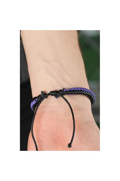 Skygo Purple Leather Men's Bracelet - Tj-Eb2739-Ks