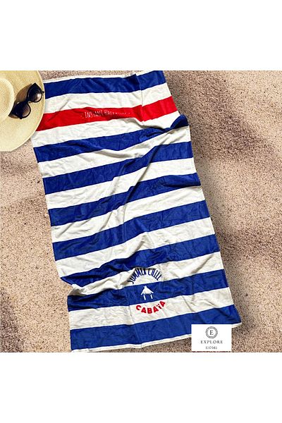Explore Home , Hidden Zipper, Striped, Beach, Towel