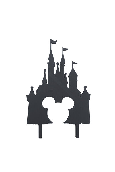 OEM Decoratiune topper tort "MINNIE MOUSE CASTLE", negru 15.5 x 10 cm