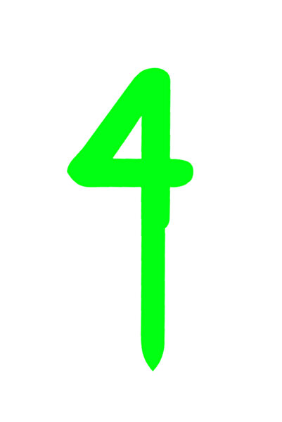 OEM Topper tort, "4", happy anniversary,150 X 63 mm verde