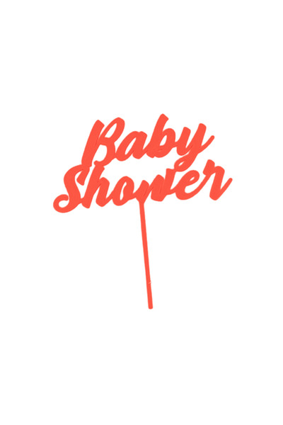 OEM Decoratiune topper tort Baby Shower, petrecere bebelusi, Rosu, 17 cm