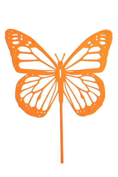OEM Decoratiune tort, "BUTTERFLY", topper armonia fluturilor, 17, 5 x 15 cm portocaliu