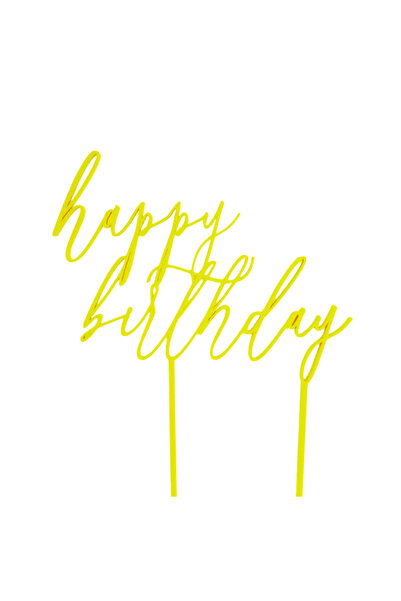 OEM Decoratiune topper tort, "HAPPY BIRTHDAY" happyness, zi de nastere, 19 x ...