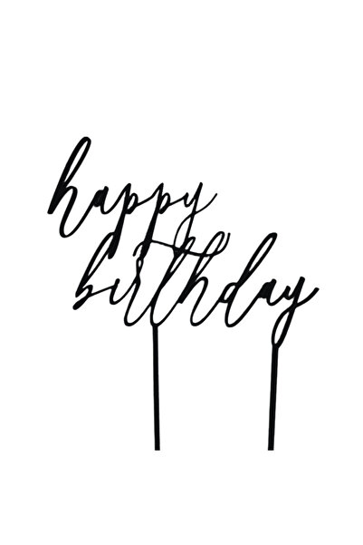 OEM Decoratiune topper tort, "HAPPY BIRTHDAY" happyness, zi de nastere, 19 x ...
