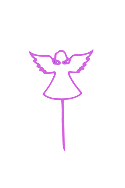 OEM Decoratiune topper tort "ANGEL", inger, mov deschis 12.5 x 8 cm