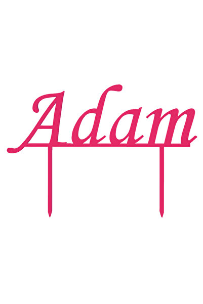 OEM Topper tort, "ADAM", zi de nastere, aniversare 11,3 x 16,1 cm roz zmeuriu