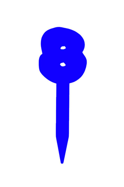 OEM Topper tort, "8", zi de nastere, aniversare,150 X 53 mm albastru