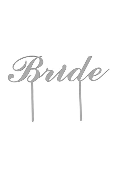 OEM Decoratiune topper tort "Bride", Argintiu, 13 cm