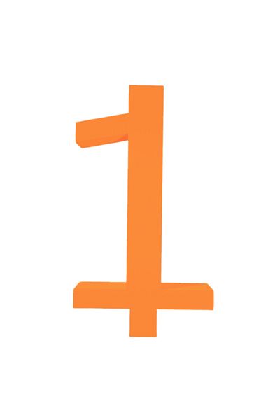 OEM Candle holder cake topper, "1", birthday, 100 X 56 mm orange