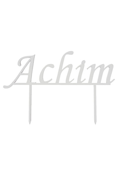 OEM Topper tort, "ACHIM", zi de nastere, aniversare 11,3 x 17,2 cm alb ivory