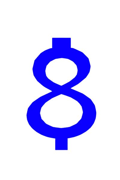 OEM Candle holder cake topper, "8", birthday, 100 X 63 mm blue