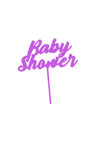 OEM Decoratiune topper tort Baby Shower, petrecere bebelusi, Mov deschis 17 cm