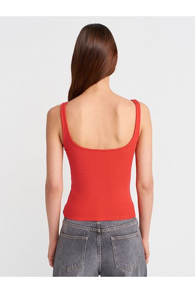 Dilvin 21057 Strappy Tank-Red