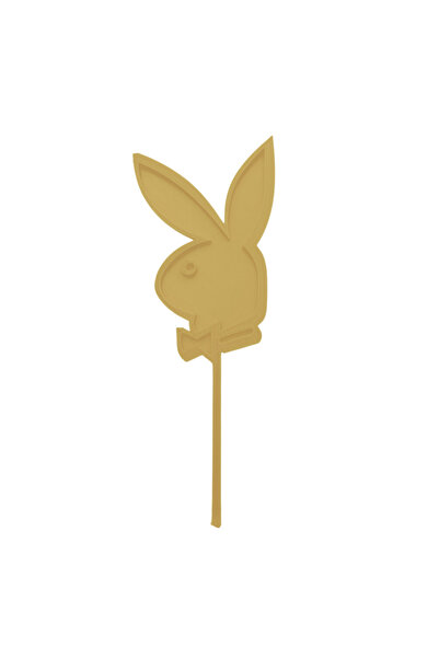 OEM Decoratiune topper tort, "IEPURASUL PLAYBOY", bunny, 19 x 7 cm auriu