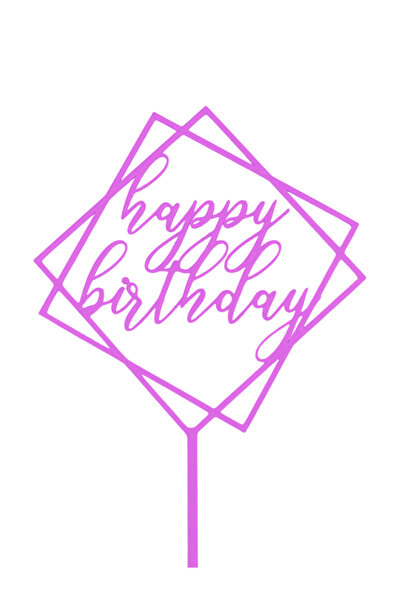 OEM Decoratiune topper tort "Happy birthday", zi de nastere, aniversare, 19 x...