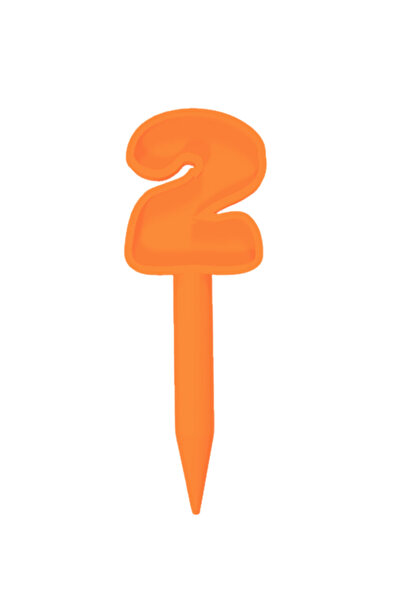 OEM Topper tort, "2", zi de nastere, aniversare,150 X 53 mm portocaliu