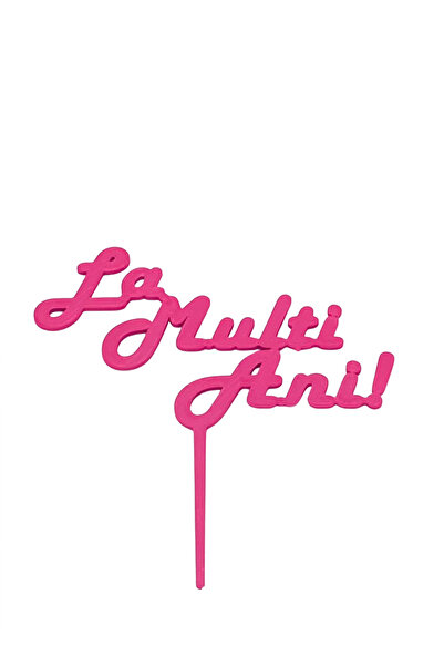 OEM Decoratiune topper tort "La multi ani", Roz zmeuriu, 16 cm