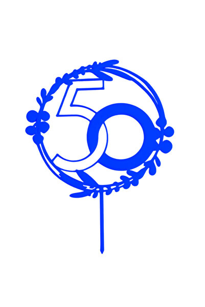 OEM Decoratiune tort, "50", topper cifra magica a maturitatii, 15 x 11, 5 cm ...