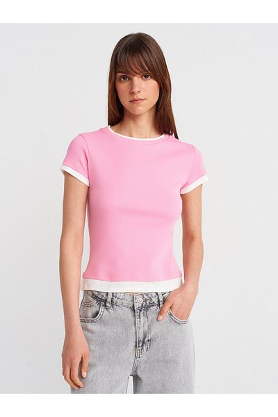 Dilvin 31859 Couple Look T-Shirt-Pink