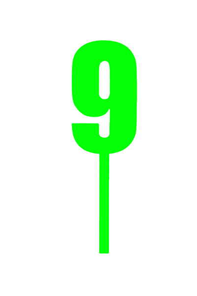 OEM Topper tort, "9", happy birthday,100 X 31 mm verde