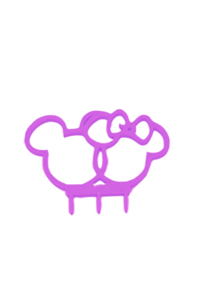 OEM Decoratiune topper tort copii, Mickey&Minnie, mov deschis 11 x 15 cm