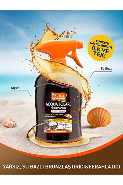 delice solaire Bronzlaştırıcı Güneş Suyu 500ml - Yağsız Su Bazlı Bronzlaştırı...