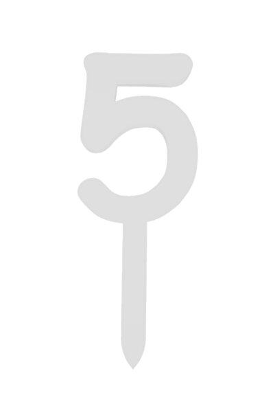 OEM Topper tort, "5", happy anniversary,150 X 58 mm alb ivory