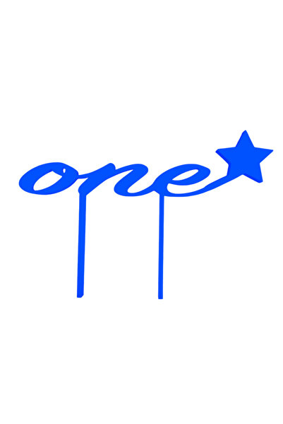 OEM Decoratiune tort, "ONE" topper one year of happiness, primul an de ferici...