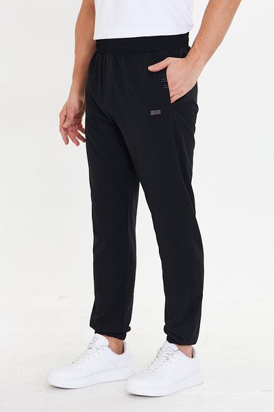 Marco Ferry Ανδρικό StretchFit ελαστικό μακρύ παντελόνι φούτερ μαύρο 2663-S