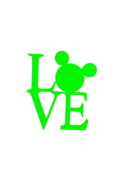 OEM Cake topper decoration, "LOVE", the magic of love Mickey Mouse model, 10 x 9 cm green