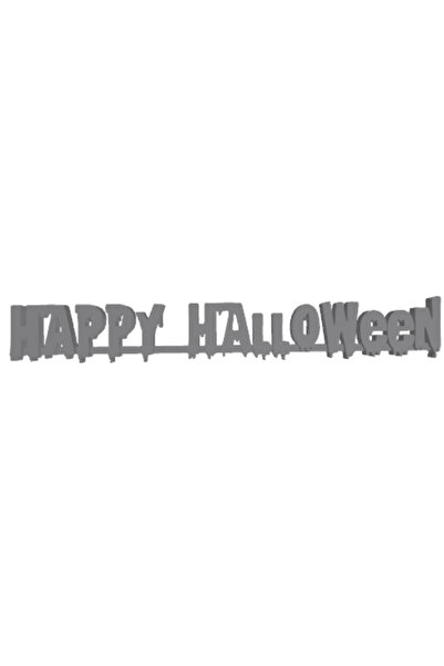 OEM Decoratiune "HAPPY HALOWEEN" dance of the spooky letters 19 x 3 cm argintiu