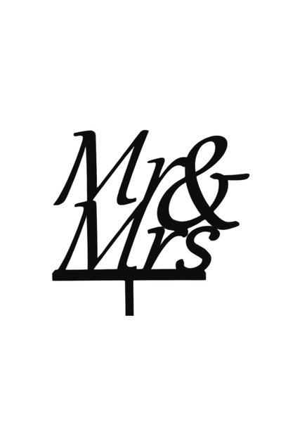 OEM Decoratiune topper tort, "MR AND MRS" impreuna pentru totdeauna, 14,5 x 1...