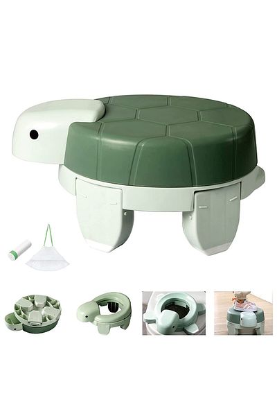 Yelajoy Children's Toilet Train Chair, With Cover, Non-slip, Cute Turtle Shape, Suitable for Boys and Girls