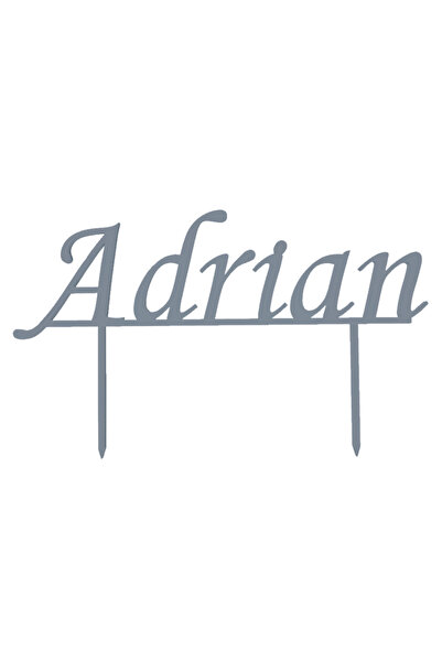 OEM Topper tort, "ADRIAN", zi de nastere, aniversare 11,3 x 18,9 cm cm argintiu