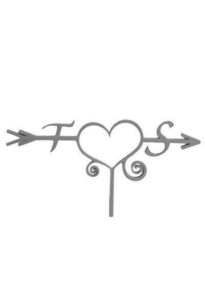 OEM Декорация за торта, "INICIALS T AND S" съюз на влюбени инициали, 10,5 x 1...